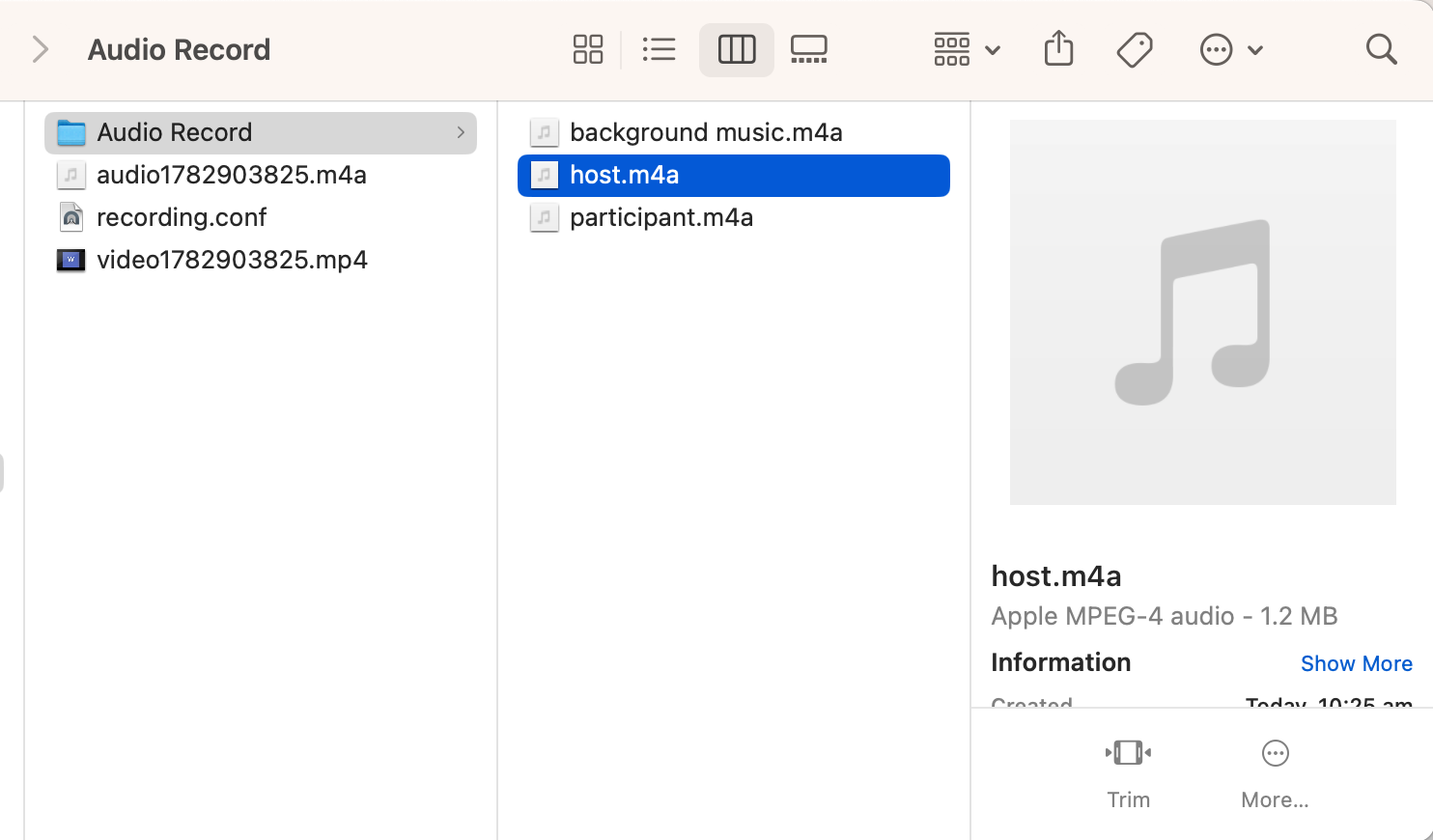 seperate audio files